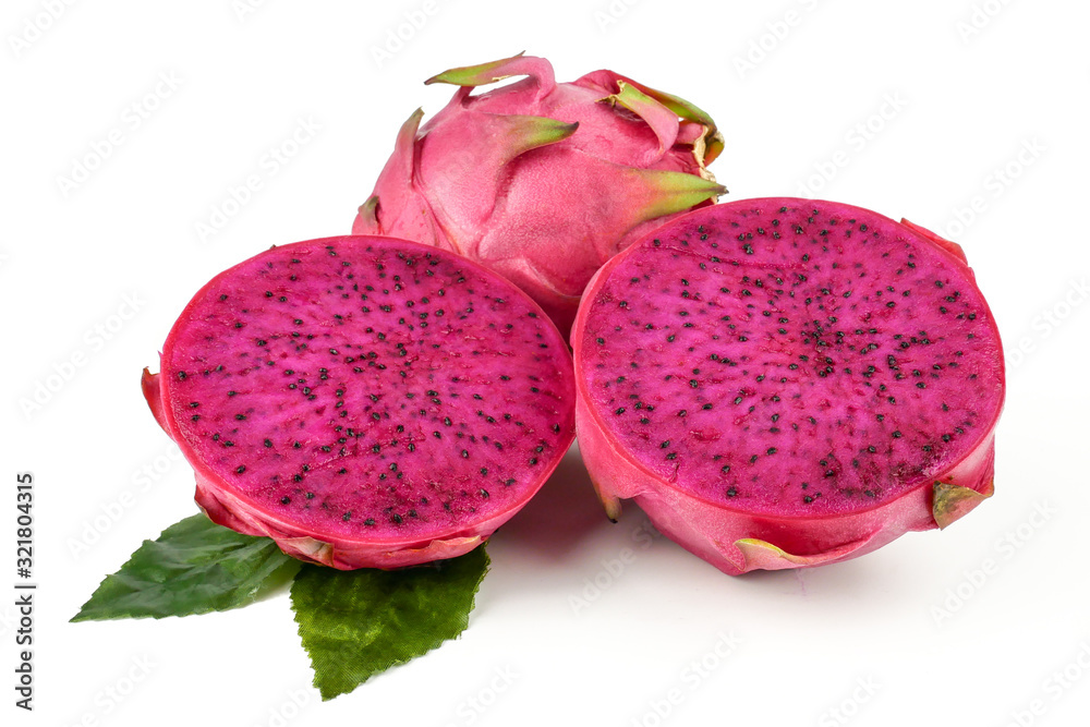 Red Dragon fruit,Pitaya or Pitahaya isolated on a white background, fruit healthy concept Red Dragon fruit,Pitaya or Pitahaya isolated on a white background, fruit healthy concept