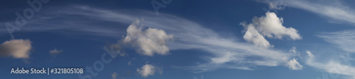 Blue sky with white clouds  natural backgrounds  panoramic sky