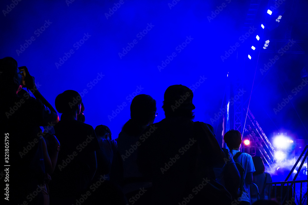 Group of people having fun at music concert
