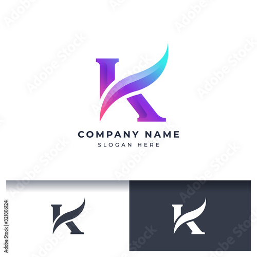 K monogram logo design