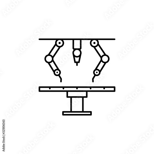 surgery robot  healthcare and  medical line icon on white background