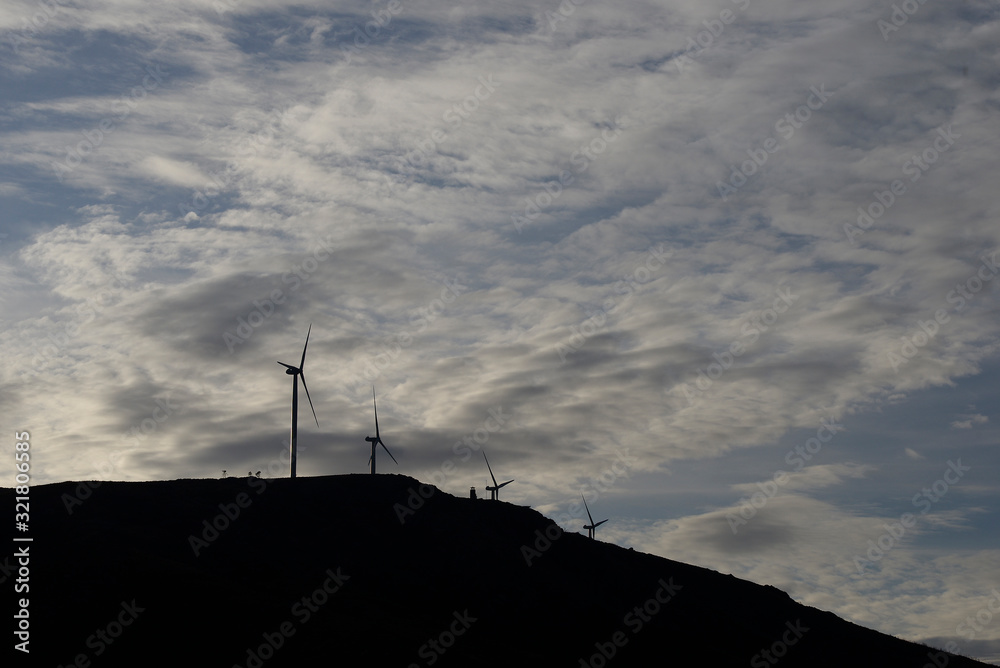 Obraz premium wind power mills in the mountains of portugal