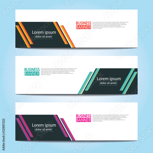 Vector abstract design web banner template. Web Design Elements - Header Design. Abstract geometric web banner template on grey background.Modern banner.