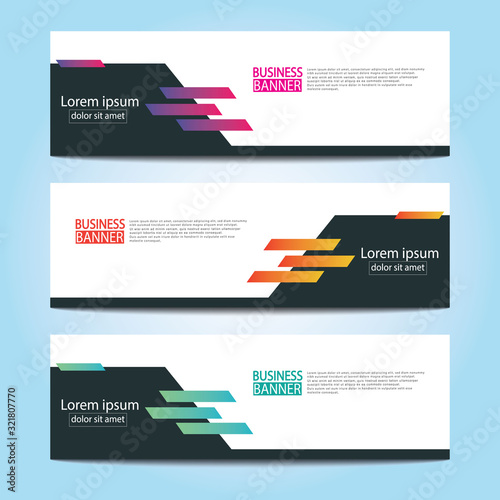 Vector abstract design web banner template. Web Design Elements - Header Design. Abstract geometric web banner template on grey background.Modern banner.