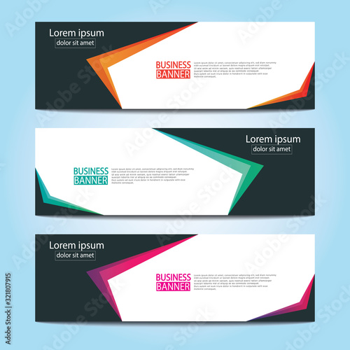 Vector abstract design web banner template. Web Design Elements - Header Design. Abstract geometric web banner template on grey background.Modern banner.