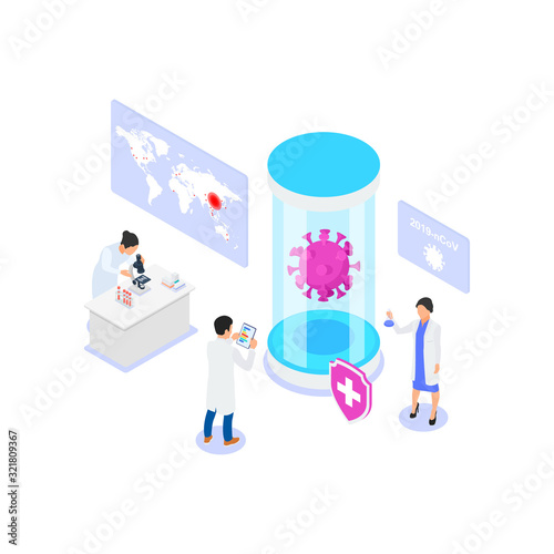Coronavirus Vaccine Development 2019-nCoV. Coronavirus outbreak in China and spread around the world. Pandemic threat.