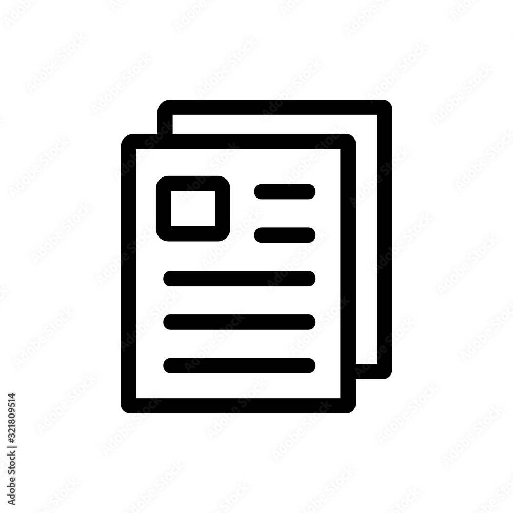booklet icon vector. Thin line sign. Isolated contour symbol illustration booklet icon vector. Thin line sign. Isolated contour symbol illustration