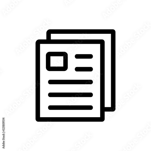 booklet icon vector. Thin line sign. Isolated contour symbol illustration