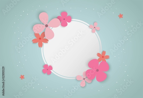 Colorful flowers with square frame