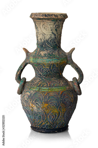 ancient vase isolated on a white background