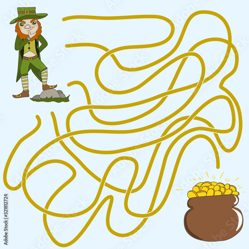 Logical puzzle game for children and adults. Help St. Patrick get through the rainbow to the pot of gold. Developing kids attentiveness and spatial, mathematical thinking skills. IQ training test.