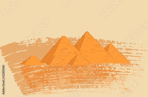 Egypt great pyramids. Cairo, Giza is a historical place.