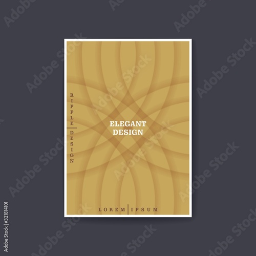 Modern cover design. Volumetric ripple waves pattern with layered crossing effect. 3D vector banner.