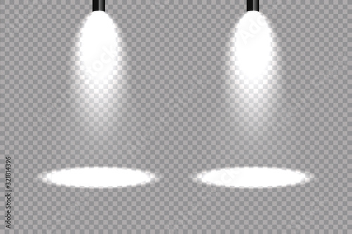 Spotlights scene light effects. Vector illustration