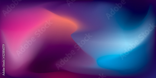 Abstract colorful blur background, northern lights. Color waves art wallpaper. Modern vector pattern