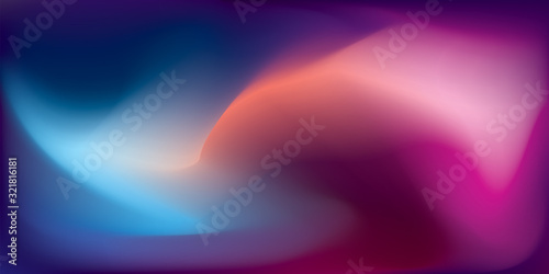 Abstract colorful blur background, northern lights. Color waves art wallpaper. Modern vector pattern