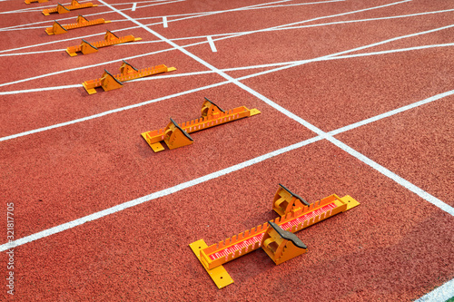 starting frame on the plastic runway photo