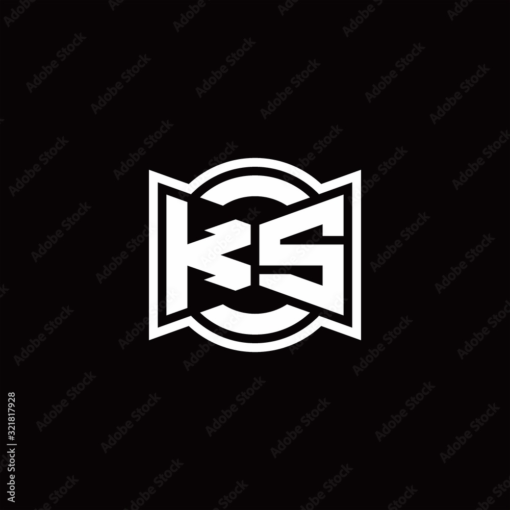 KS logo monogram with ribbon style circle rounded design template KS logo monogram with ribbon style circle rounded design template