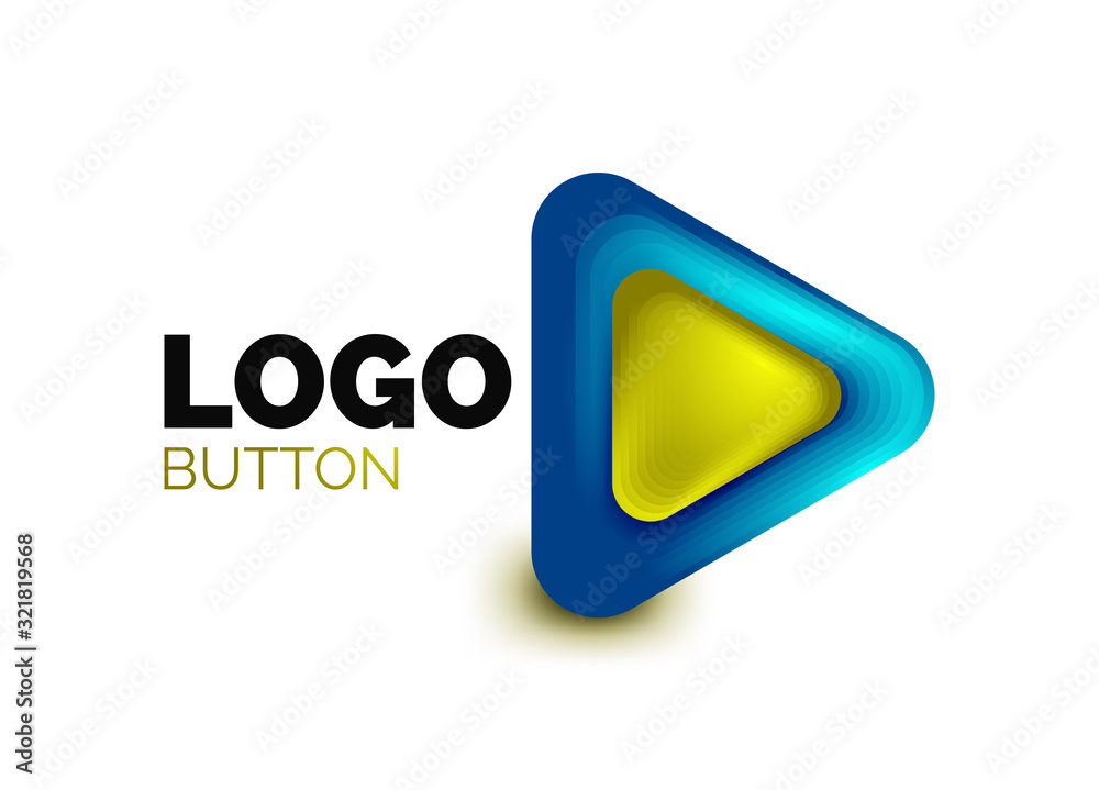 Play, arrow or download button icon, minimal design business logo template. 3d geometric bold in relief style with color blend steps effect. Vector Illustration For Wallpaper, Banner, Background, Card Play, arrow or download button icon, minimal design business logo template. 3d geometric bold in relief style with color blend steps effect. Vector Illustration For Wallpaper, Banner, Background, Card