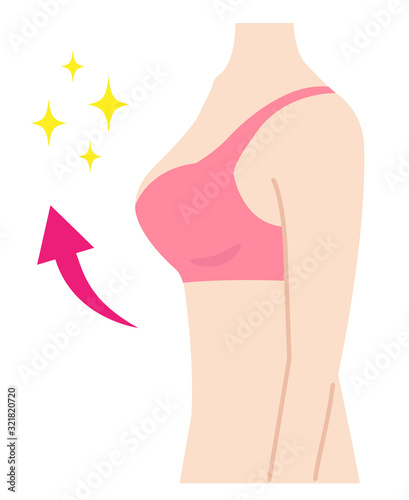 きれいな胸　女性の上半身