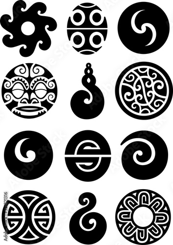 Collection of polynesian symbols and designs photo