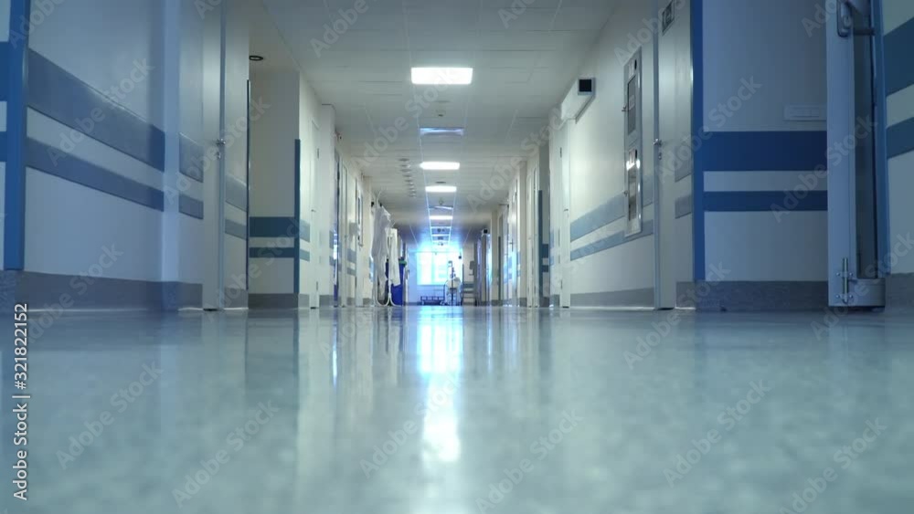 Long Empty Hallway in the Hospital Long Empty Hallway in the Hospital