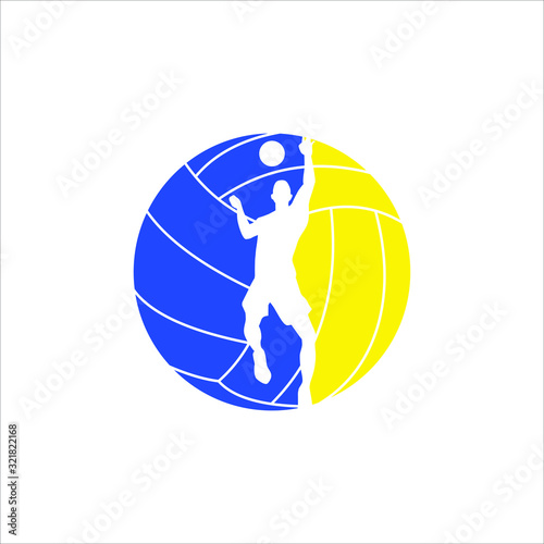 vector illustration of a volleyball logo