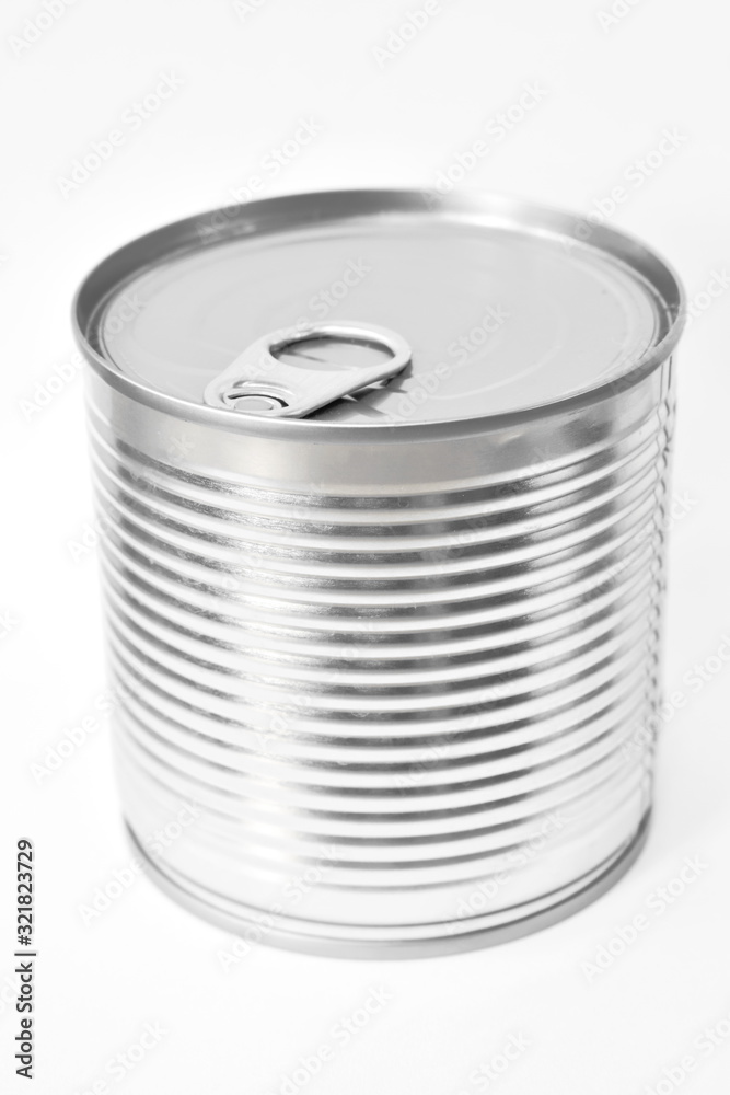 tin can food with opener on white background tin can food with opener on white background
