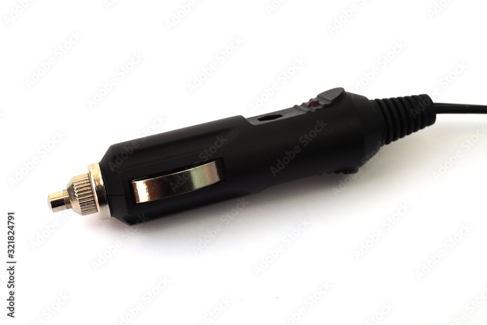 car cigarette lighter plug on a white background car cigarette lighter plug on a white background