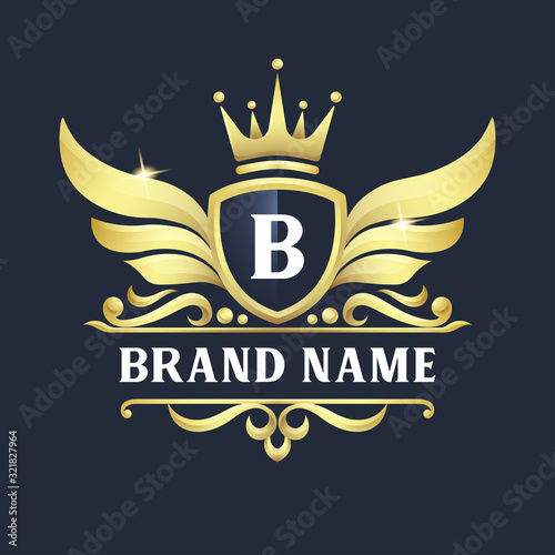 Luxury badge logo design Premium Vector