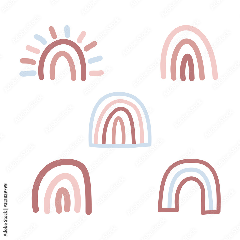 Rainbow collection on white background. Doodles and sketches vector illustration design. Rainbow collection on white background. Doodles and sketches vector illustration design.