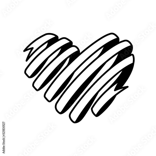 Ribbon heart tattoo symbol. Vector illustration.