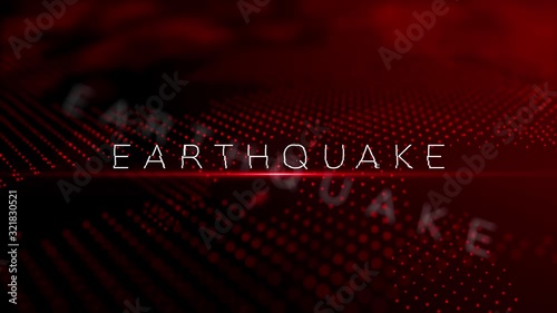 Earthquake modern intro text 3D animation with lens flare and depth of field focus blur	