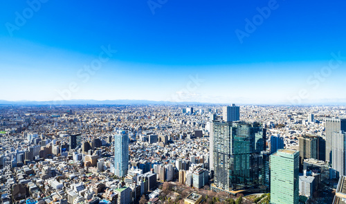 東京　青空と都市風景 photo