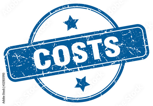 costs stamp. costs round vintage grunge sign. costs