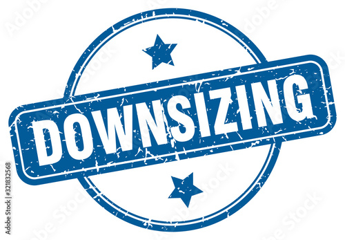 downsizing stamp. downsizing round vintage grunge sign. downsizing