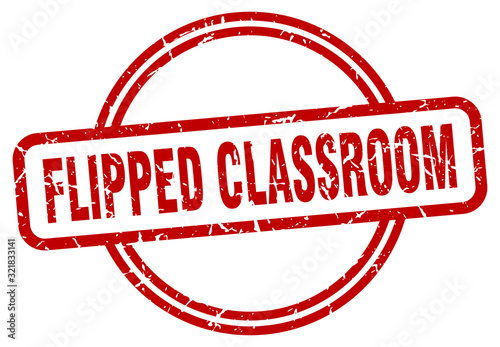 flipped classroom stamp. flipped classroom round vintage grunge sign. flipped classroom