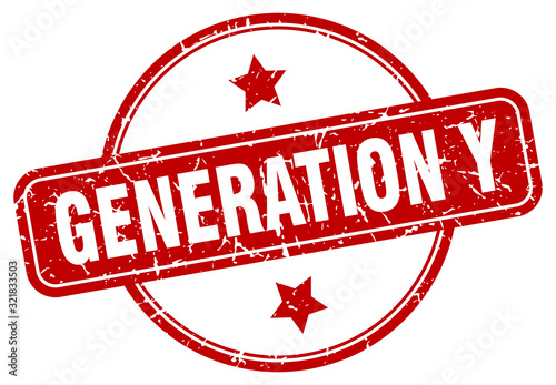 generation y stamp. generation y round vintage grunge sign. generation y