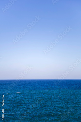 Blue sky with blue sea waves water surface