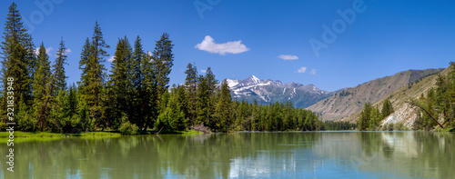 Fototapeta Naklejka Na Ścianę i Meble -  Argut River in the Altai Mountains, summer panoramic view