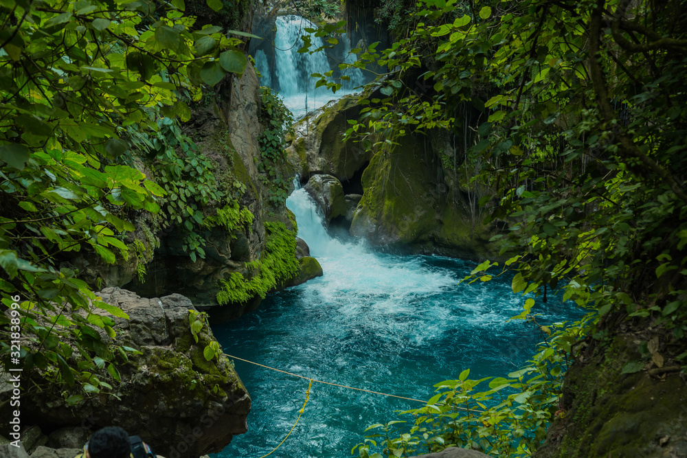 Forest river stones landscape,beautiful panoramic view of the river in Bridge of God and Waterfalls of Tamasopo san luis potosi mexico Forest river stones landscape,beautiful panoramic view of the river in Bridge of God and Waterfalls of Tamasopo san luis potosi mexico
