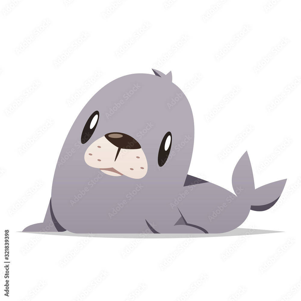 Fototapeta premium Cartoon seal animal vector isolated illustration