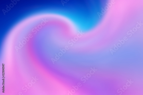 Soft, blurred swirl background. Beautiful abstract purple, pink and blue iridescent holographic and motion effect.  © froghugger