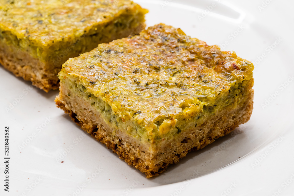 Homemade Quiche Slices with Wheat Flour and Zucchini Courgette / Vegetarian Style Organic Food. Homemade Quiche Slices with Wheat Flour and Zucchini Courgette / Vegetarian Style Organic Food.