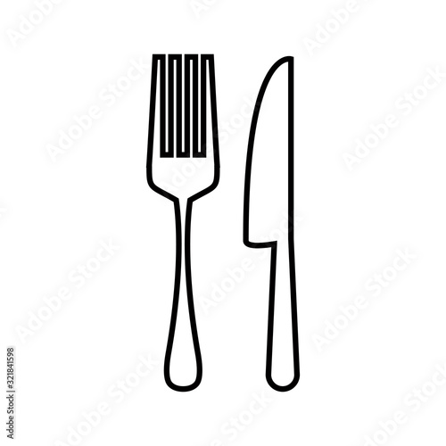 spoon and fork icon design vector logo template EPS 10