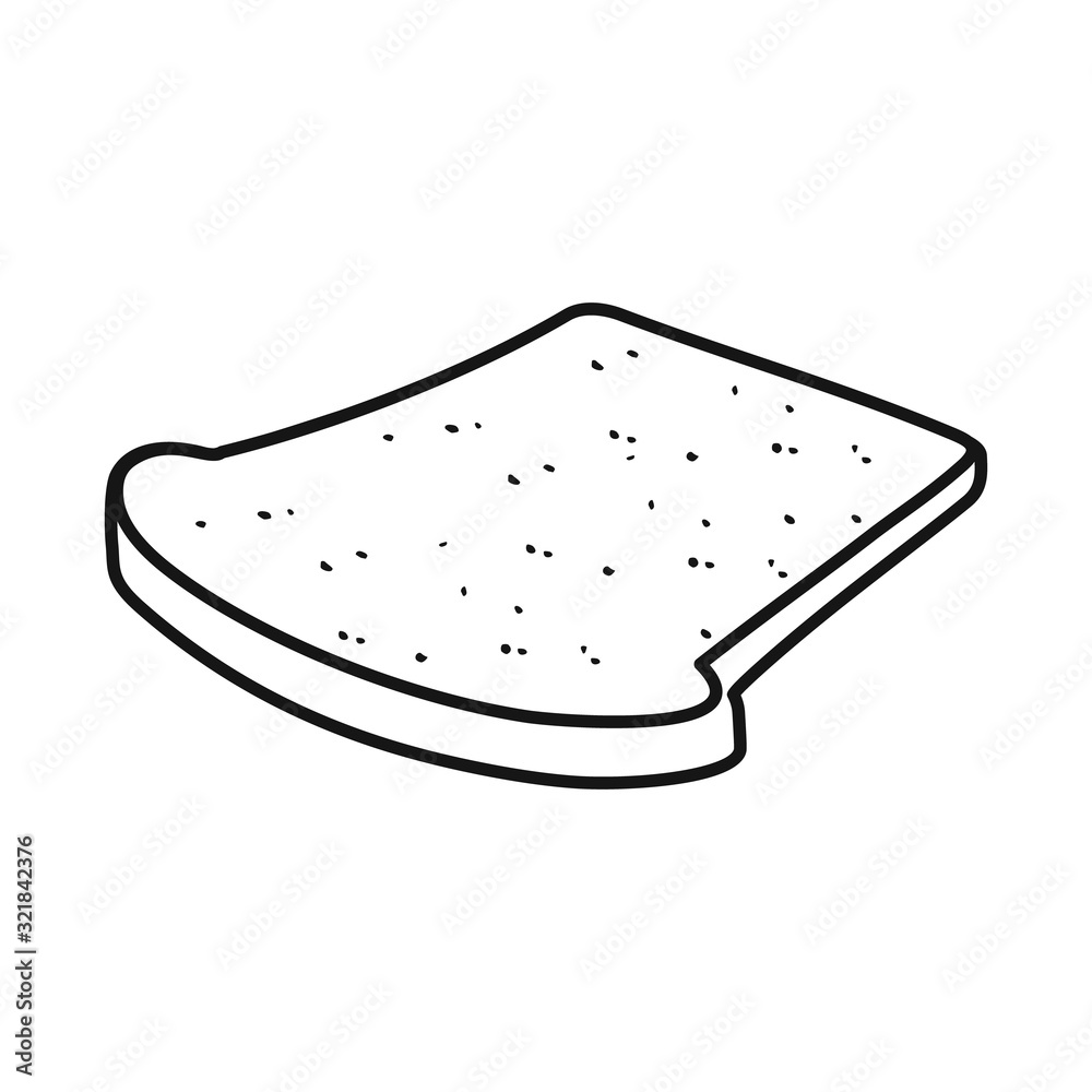 Isolated object of bread and toast sign. Graphic of bread and brown stock vector illustration.