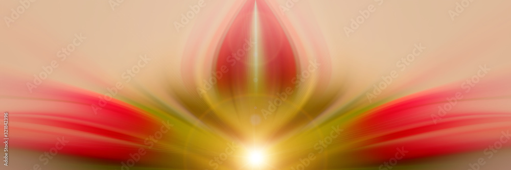 Abstract energy flower. Red and green background for text: yoga, aura, magic, hypnosis, meditation, dream, lotus, harmony. Mandala, esoteric - concept. Abstract energy flower. Red and green background for text: yoga, aura, magic, hypnosis, meditation, dream, lotus, harmony. Mandala, esoteric - concept.