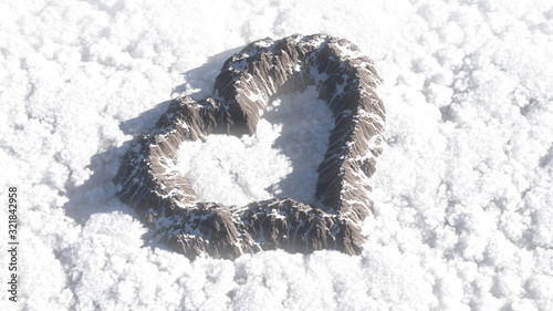 Heart shaped rocks above the clouds