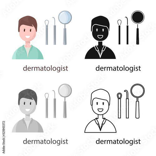 Vector design of dermatologist and scar logo. Collection of dermatologist and dermatology vector icon for stock.