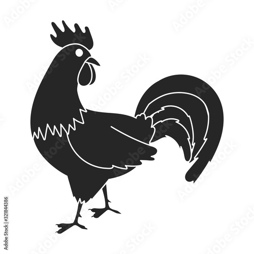 Cock of animal vector icon.Black,simple vector icon isolated on white background cock of animal.